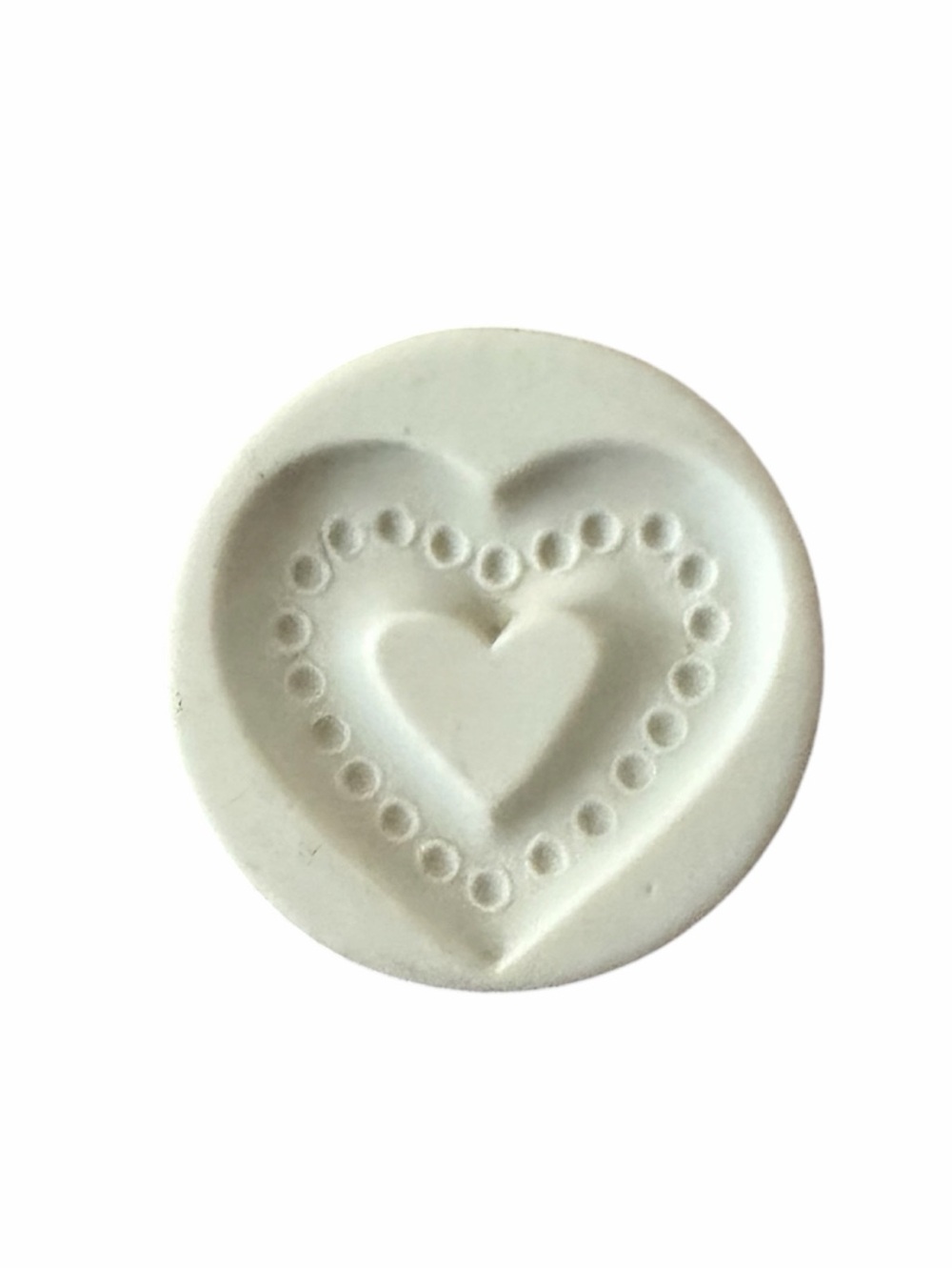 Fox Run Porcelain Heart Cookie Stamp | White Porcelain Baking Press | Valentine